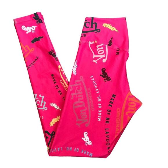 Hot Pink Graphic Leggings Medium - Picture 3 of 4
